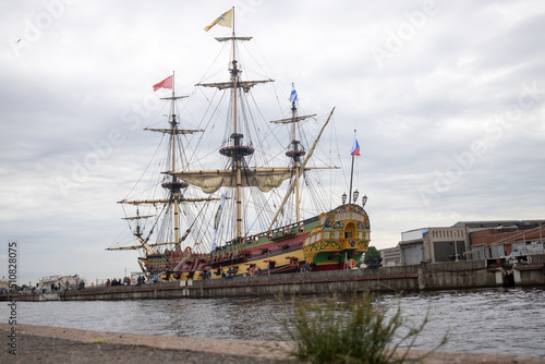Old sailing ship Poltava on the Neva © aleksandr