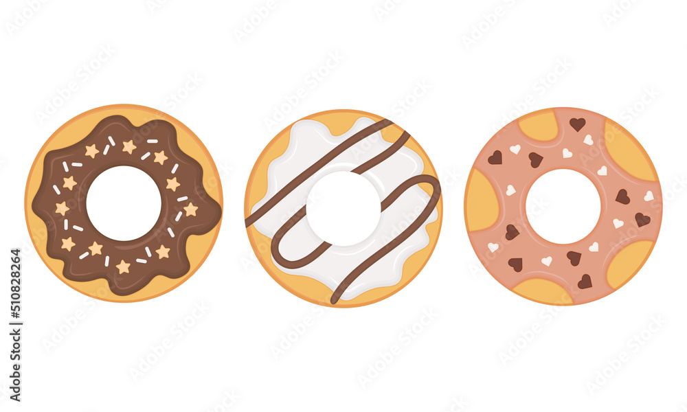 Tasty donuts isolated on white background Tasty donuts isolated on white background