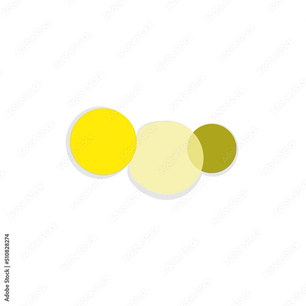 The emblem is the shape of a circle, an ellipse of yellow and light green shades with a shadow, for icons, wallpaper, background
vector