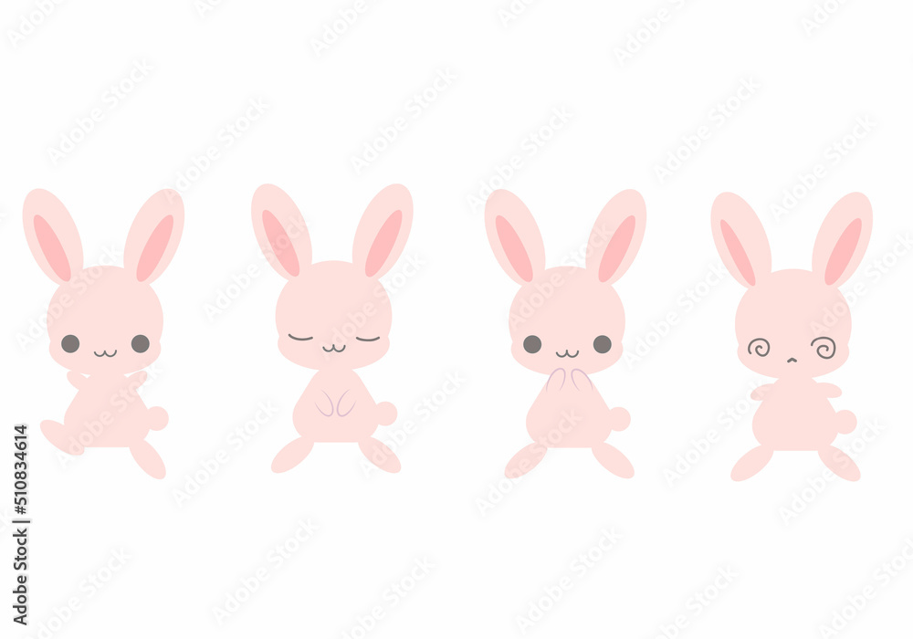 うさぎのキャラクターイラスト セット うさぎのキャラクターイラスト セット