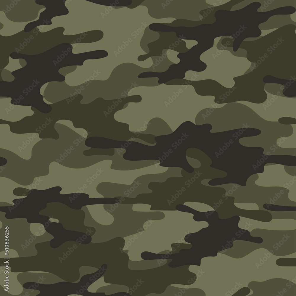 Fototapeta premium army camouflage. green vector print for clothes or print. seamless pattern