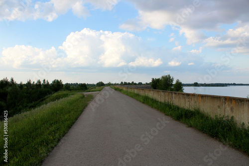 Wallpaper Mural dam along the river highway blue sky clouds Torontodigital.ca