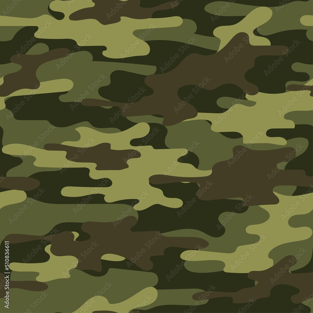 Fototapeta premium green modern military vector camouflage print, seamless pattern for clothing headband or print. camouflage from pols