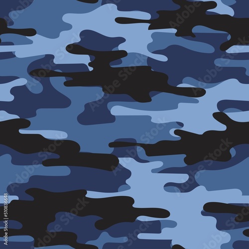 blue modern military vector camouflage print, seamless pattern for clothing headband or print. camouflage from pols
