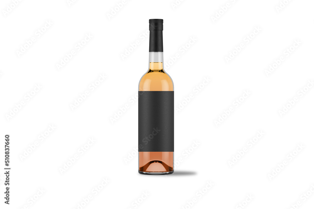 Wine or liquor bottle mockup isolated on white background. 3d rendering. Wine or liquor bottle mockup isolated on white background. 3d rendering.