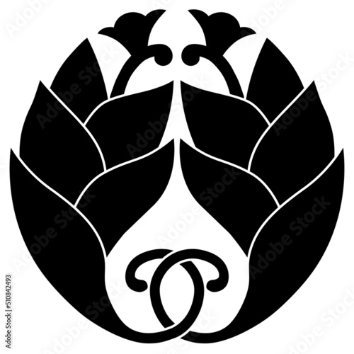 家紋です。根違い茗荷といいます。