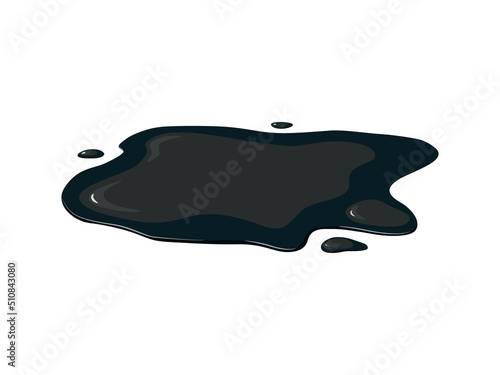 Oil spill. Black oil drop and oil spill.