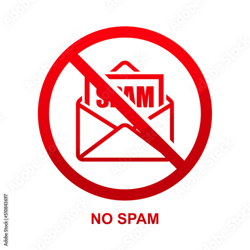 No spam sign isolated on white background vector illustration.