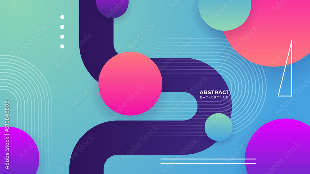 Fototapeta premium Abstract colorful purple pink shapes presentation background. Gradient dynamic lines background. Modern mosaic pattern colorful geometric design background