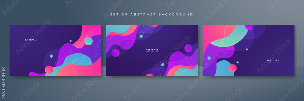 Abstract colorful purple pink shapes presentation background. Gradient dynamic lines background. Modern mosaic pattern colorful geometric design background