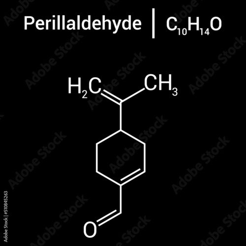chemical structure of Perillaldehyde (C10H14O) photo
