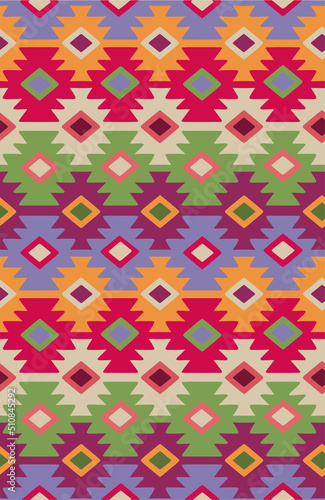 Tribal seamless colorful geometric pattern. Ethnic vector texture.Traditional ornament.