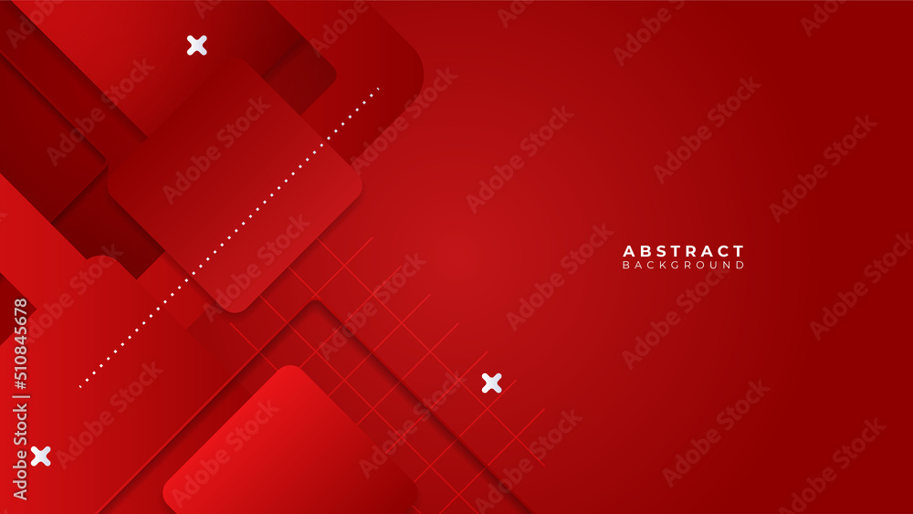 Naklejka premium Minimal red banner geometric shapes abstract modern background design. Design for poster, template on web, backdrop, banner, brochure, website, flyer, landing page, presentation, and webinar