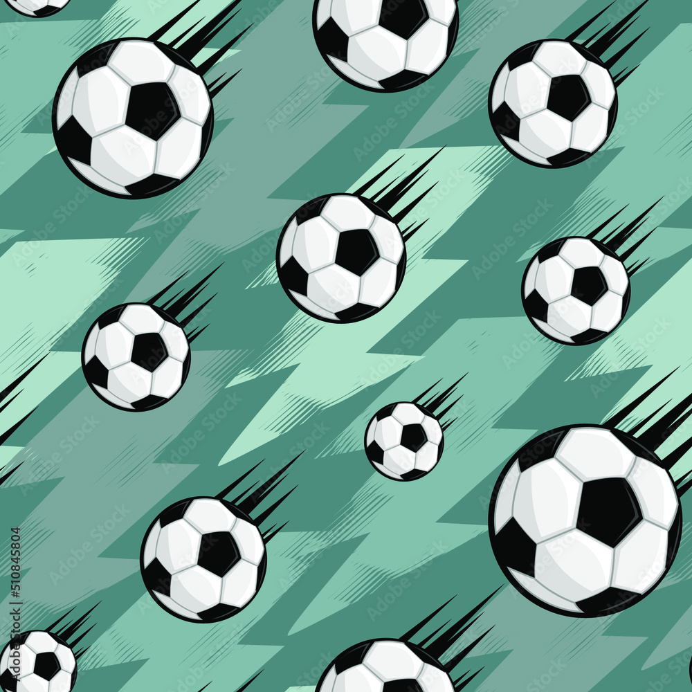 eamless pattern with soccer ball, urban geometric elements and power motion trails. Grunge neon texture background. Football sport. eamless pattern with soccer ball, urban geometric elements and power motion trails. Grunge neon texture background. Football sport.