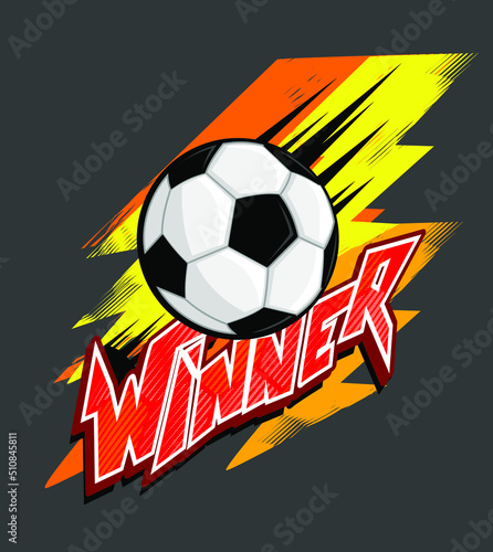 Winner, football sport, typography graphic design, for t-shirt prints, vector illustration, soccer time