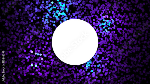 Animation for logo creation. Animation. Abstract background with colored dots and circle in the center for logo