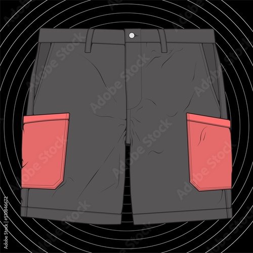 short pants color block drawing vector, short pants in a sketch style, trainers template, vector Illustration.
