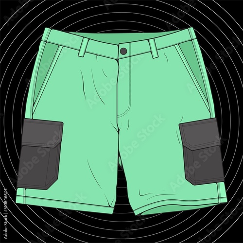 short pants color block drawing vector, short pants in a sketch style, trainers template, vector Illustration.
