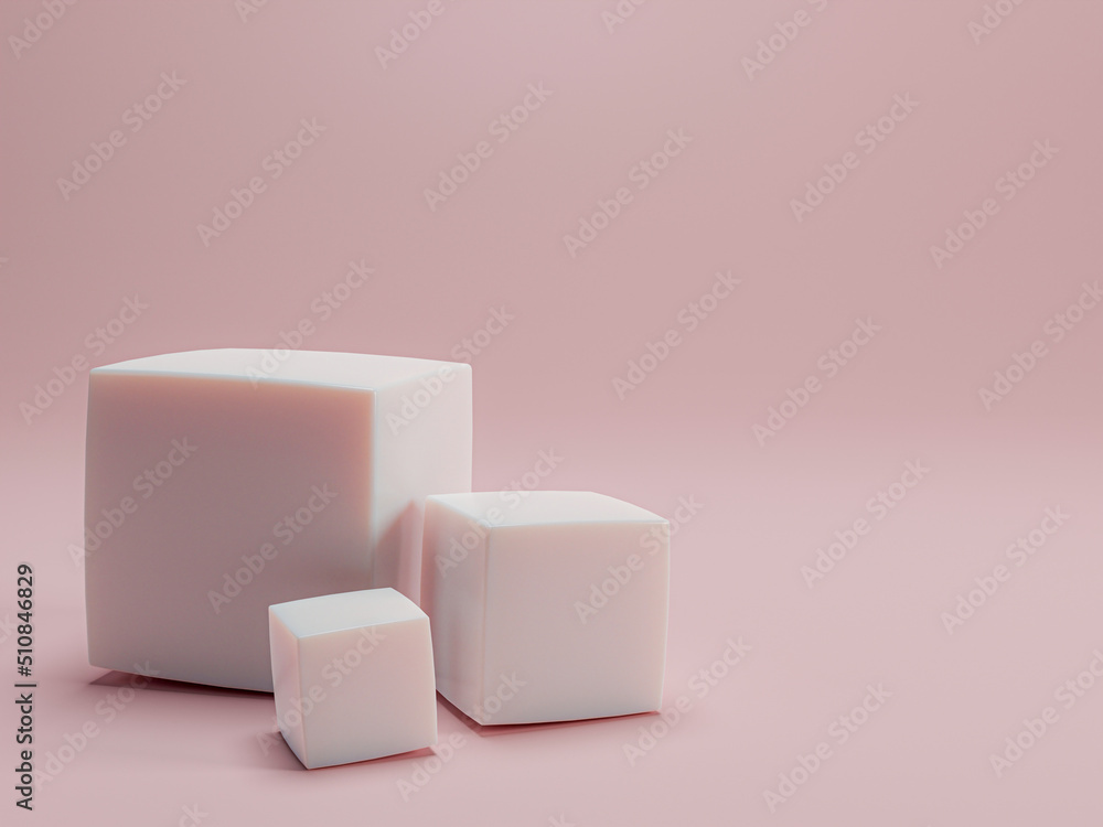 cubes isolated on pink background