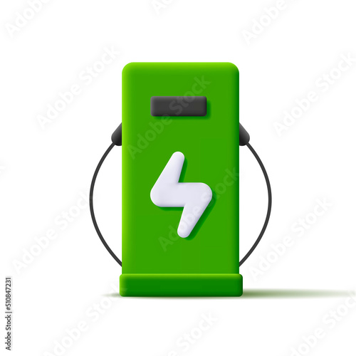 3d icon illustration of electro car charger station