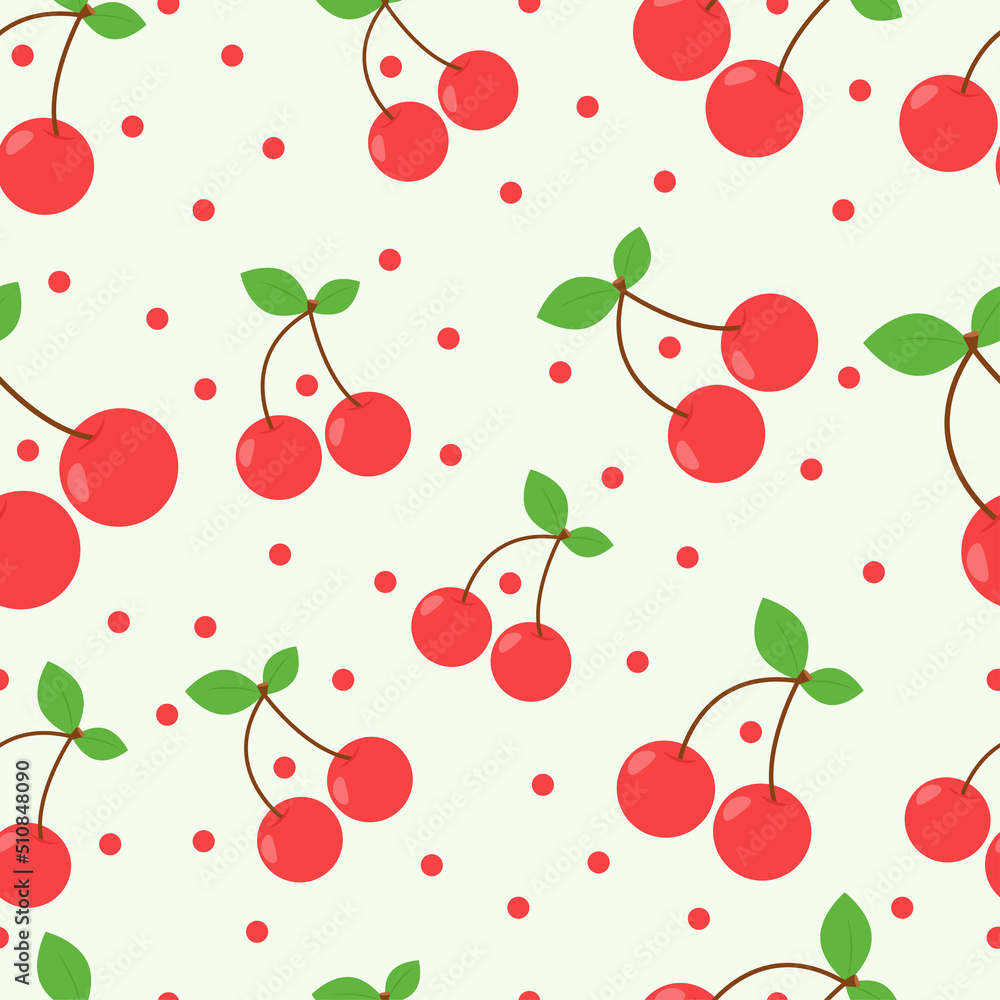 Seamless cherry pattern. Fruit, berry pattern for fashion, merch, textile. Seamless cherry pattern. Fruit, berry pattern for fashion, merch, textile.