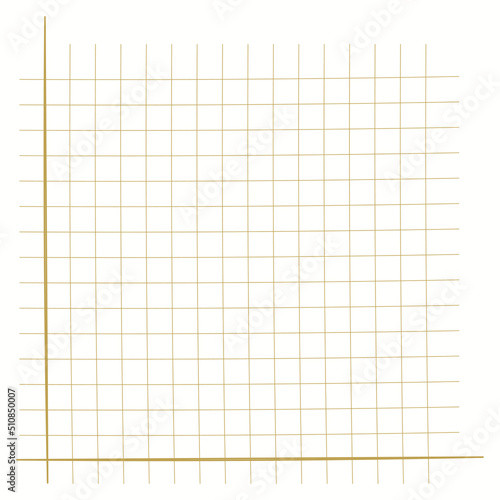 Grid paper. Mathematical graph. Cartesian coordinate system with x-axis, y-axis. Squared background with color lines. Geometric pattern for school, education. Lined blank on transparent background