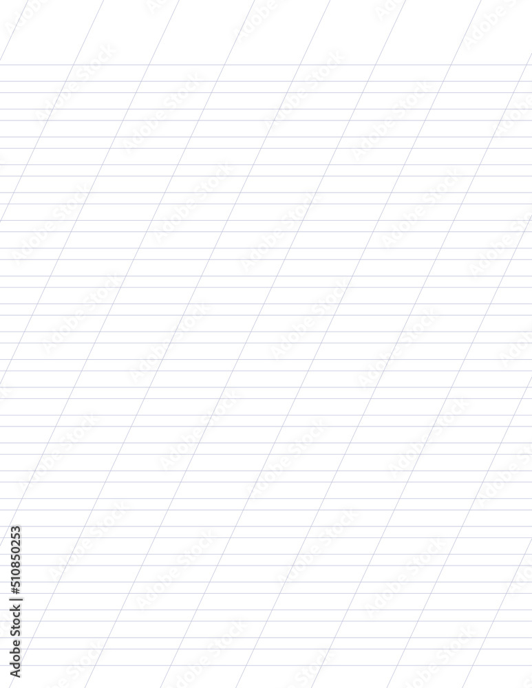 Graph paper. Printable lined grid paper with color horisontal, diagonal lines. Geometric pattern for school, oblique notebook. Realistic lined paper blank size Letter. Exercise page for calligraphy Graph paper. Printable lined grid paper with color horisontal, diagonal lines. Geometric pattern for school, oblique notebook. Realistic lined paper blank size Letter. Exercise page for calligraphy