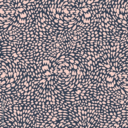 minimalist abstract seamless vector pattern, pink blots on dark background