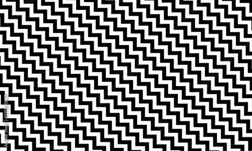 Obraz na plátně black zig zag pattern with white background colour and skew position