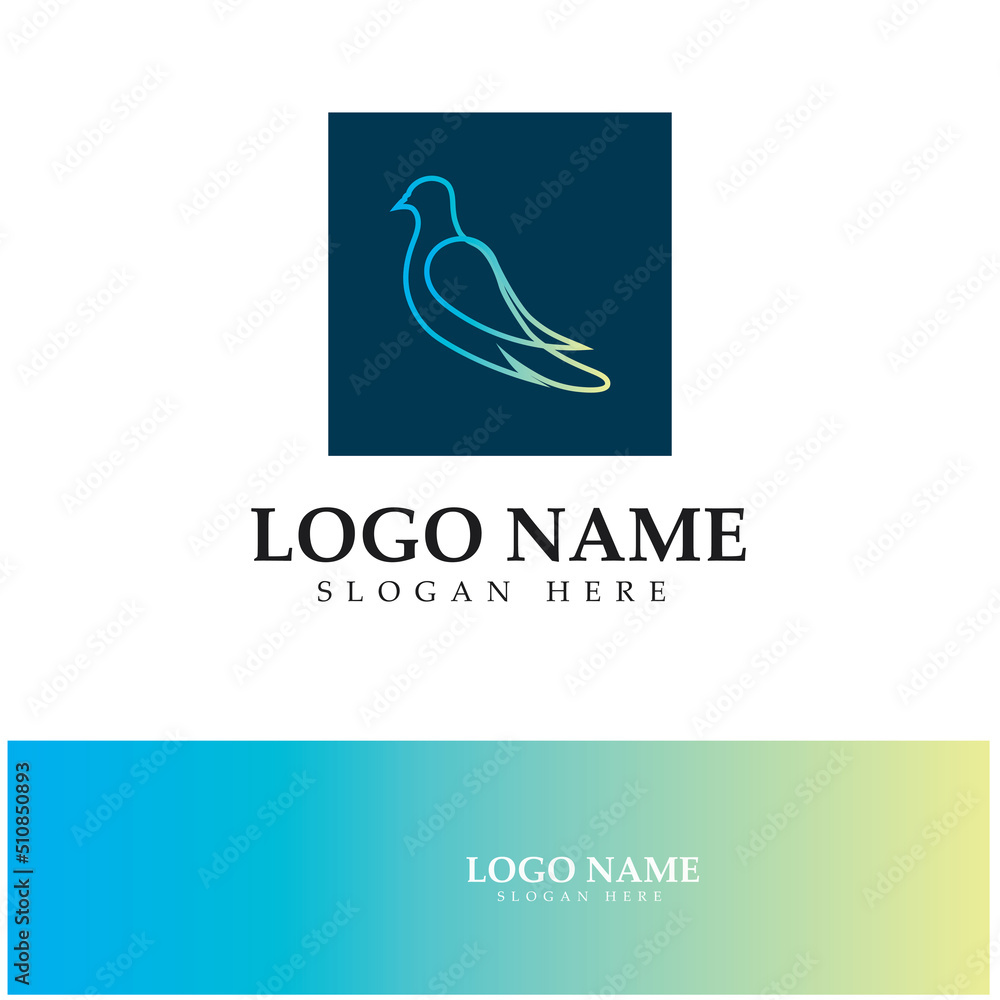 Fototapeta premium Bird wing Dove icon Template vector illustration