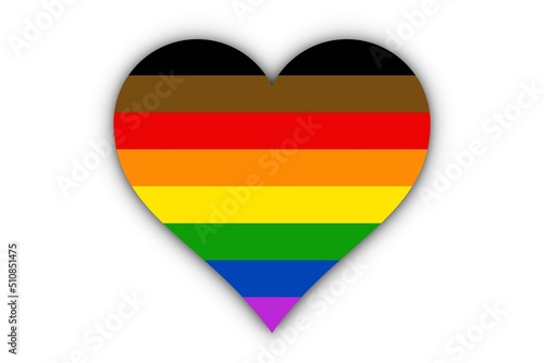 Bandera Philadelphia color inclusivo en corazón