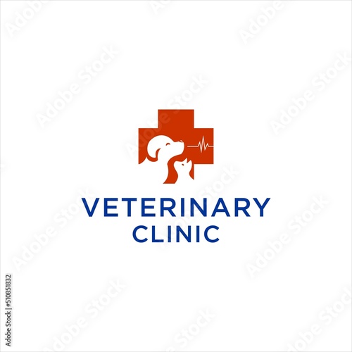 Free Download Veterinary Clinic Logo. Dog and Cat Symbol. Pet Care and Medical Icon Design. Modern Animal Hospital Concept. Cute Puppy Kitty Illustration. Flat Vector for Vet Business, Pet Shop - GFXLoad