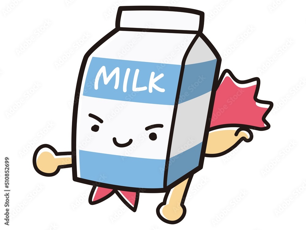 牛乳のキャラクターのイラスト