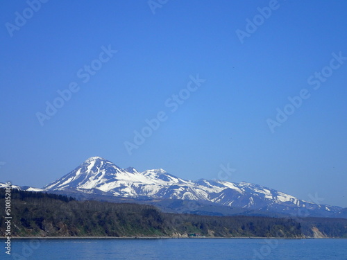 Mt. Rausu, Shiretoko mountain range with snow