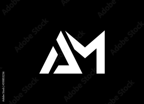 AM Letter Logo Design with Creative Modern Trendy Typography logo