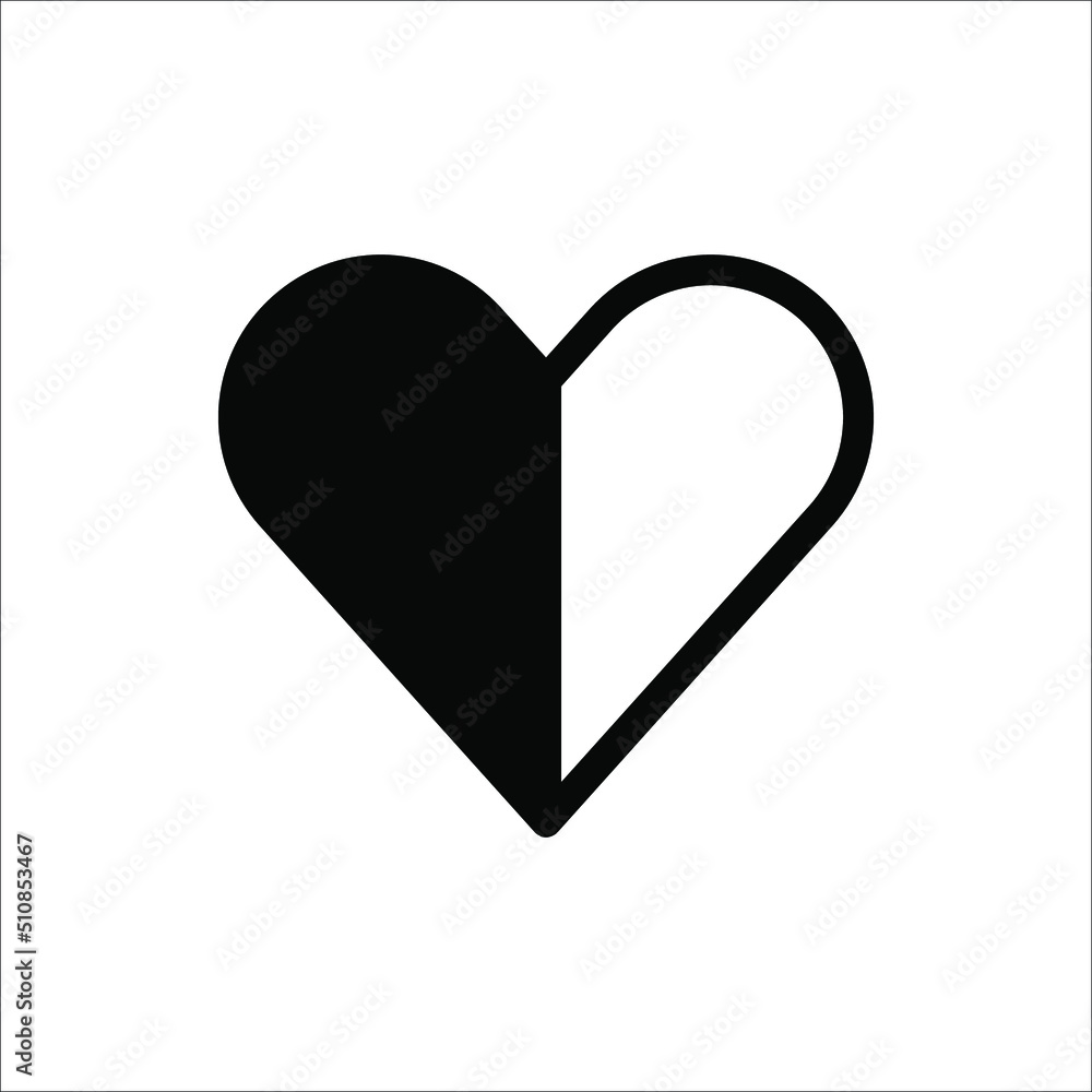 Heart icon set. Outline shape love sign isolated on a background. Vector illustration Heart icon set. Outline shape love sign isolated on a background. Vector illustration