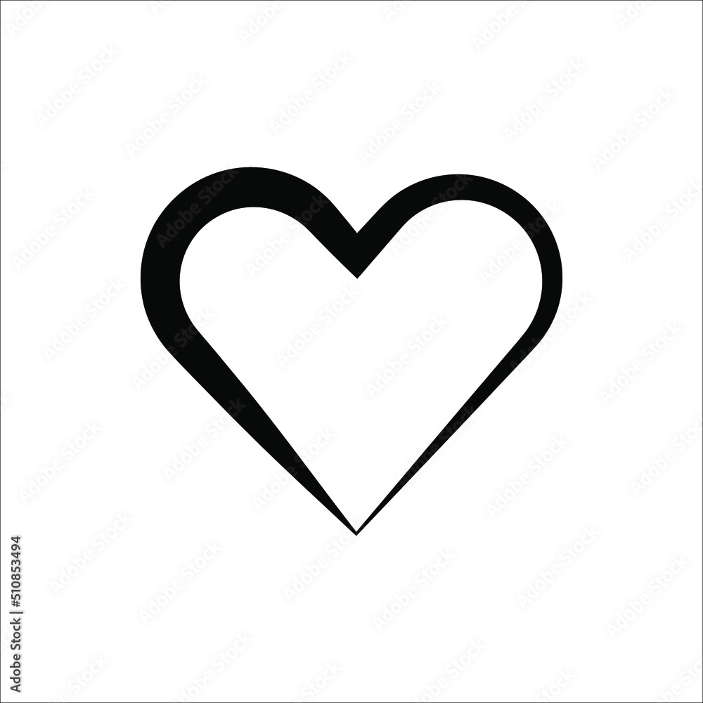 Heart icon set. Outline shape love sign isolated on a background. Vector illustration