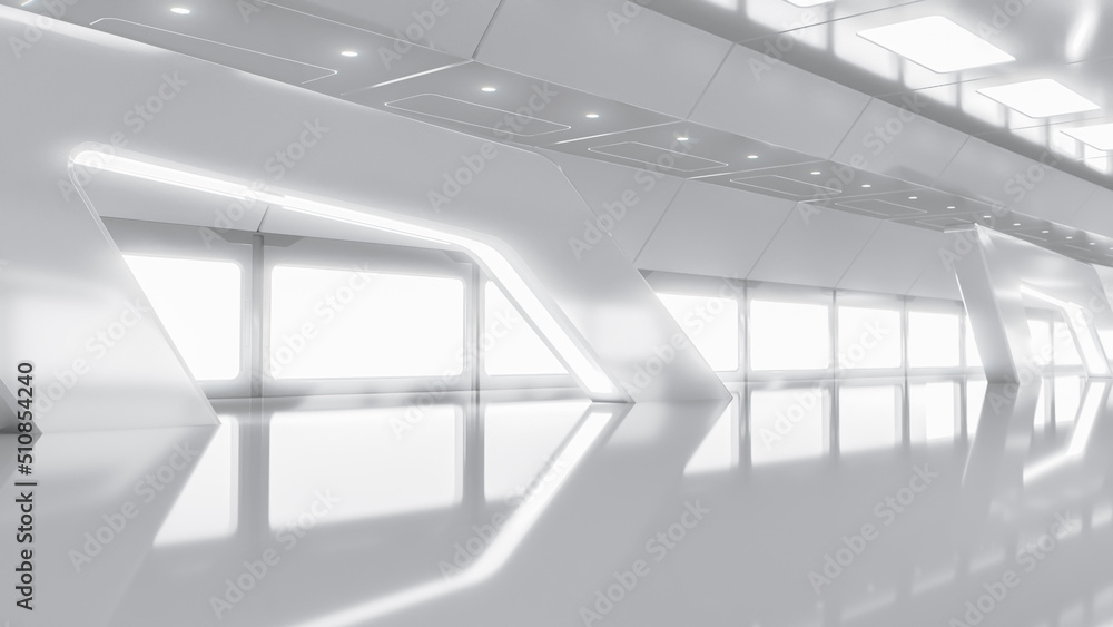 Abstract Futuristic empty room. Sci-Fi hi tech Corridor With light. Future Technology concept. 3d rendering Abstract Futuristic empty room. Sci-Fi hi tech Corridor With light. Future Technology concept. 3d rendering