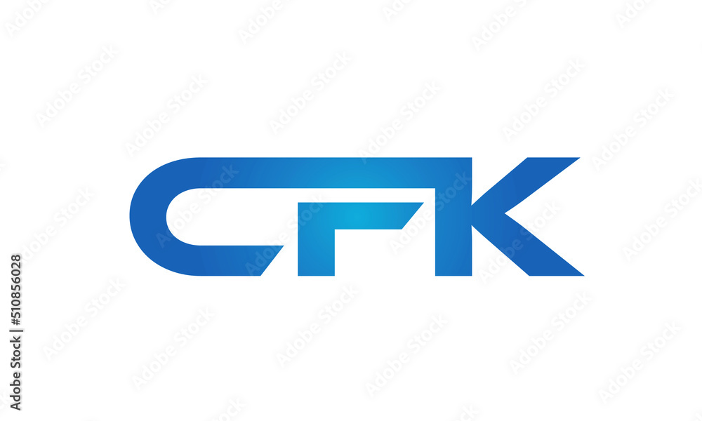 Connected CFK Letters logo Design Linked Chain logo Concept Connected CFK Letters logo Design Linked Chain logo Concept