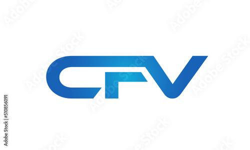 Connected CFV Letters logo Design Linked Chain logo Concept