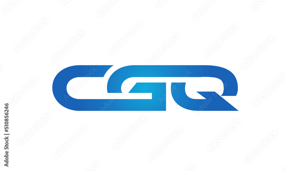 Connected CGQ Letters logo Design Linked Chain logo Concept Connected CGQ Letters logo Design Linked Chain logo Concept