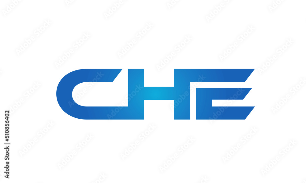 Connected CHE Letters logo Design Linked Chain logo Concept Connected CHE Letters logo Design Linked Chain logo Concept