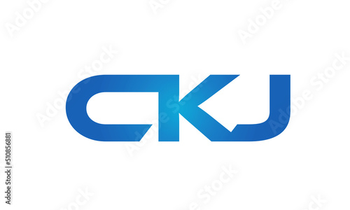 Connected CKJ Letters logo Design Linked Chain logo Concept