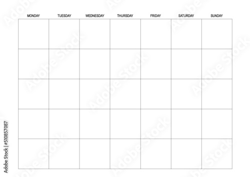 Blank Calendar, Printable Blank Monthly calendar
