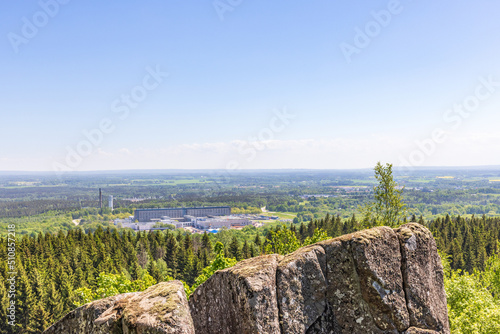 Rocks with a scenic landscape view photo