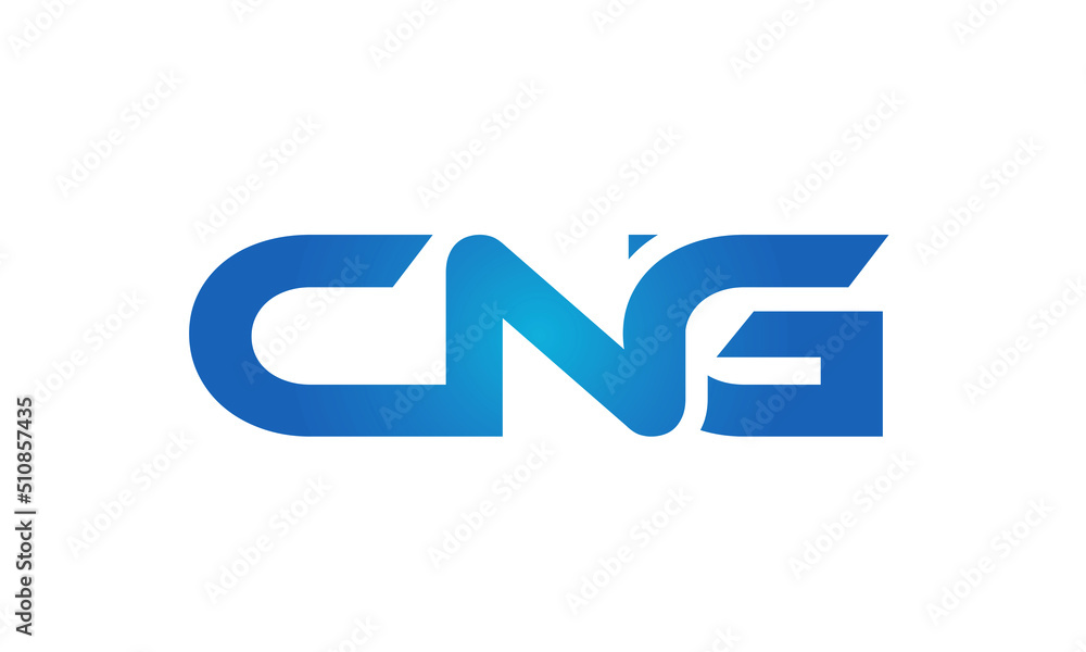 Connected CNG Letters logo Design Linked Chain logo Concept Connected CNG Letters logo Design Linked Chain logo Concept