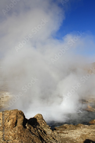 El Tatio hot springs (geisers del tatio), located in Atacama region, in Chile. 