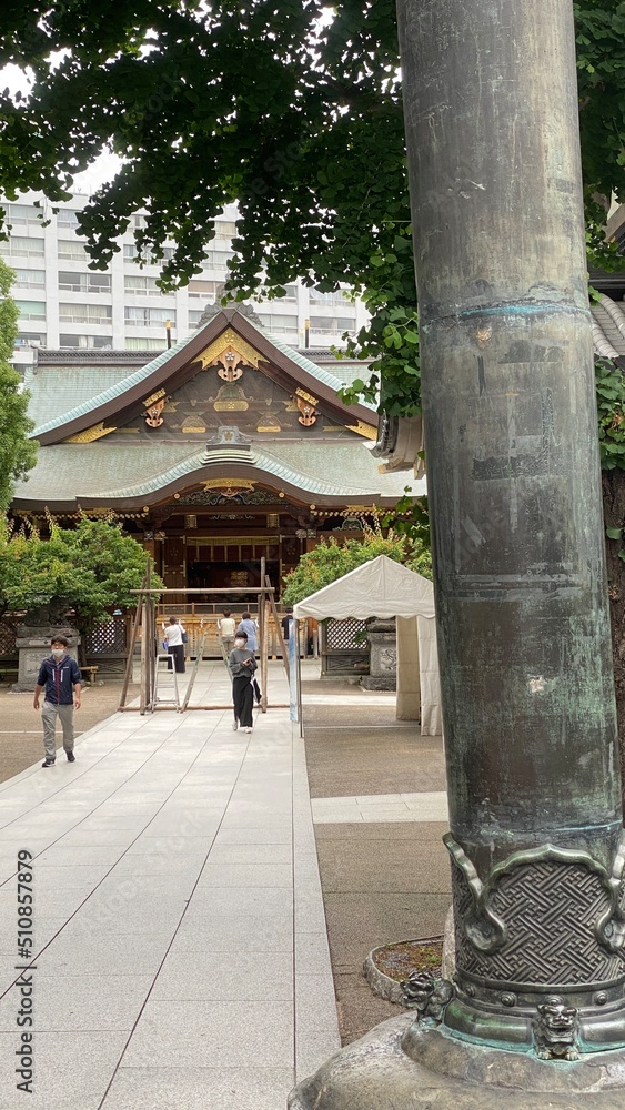 Path to the main enshrinement at “Yushima Tenmangu”, ancient historic Japanese shrine established in year 458, very renowned landmark in central downtown Tokyo, Ueno, shot taken year 2022 June 14th Path to the main enshrinement at “Yushima Tenmangu”, ancient historic Japanese shrine established in year 458, very renowned landmark in central downtown Tokyo, Ueno, shot taken year 2022 June 14th