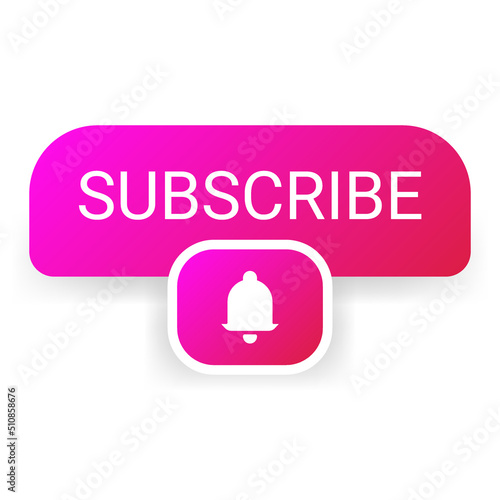 pink button subscribe social media video player channel, icon drawing