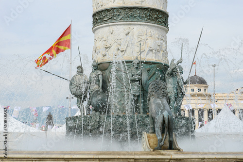 The giant statue of Alexander the Great at Skopje in Macedonia Fototapet